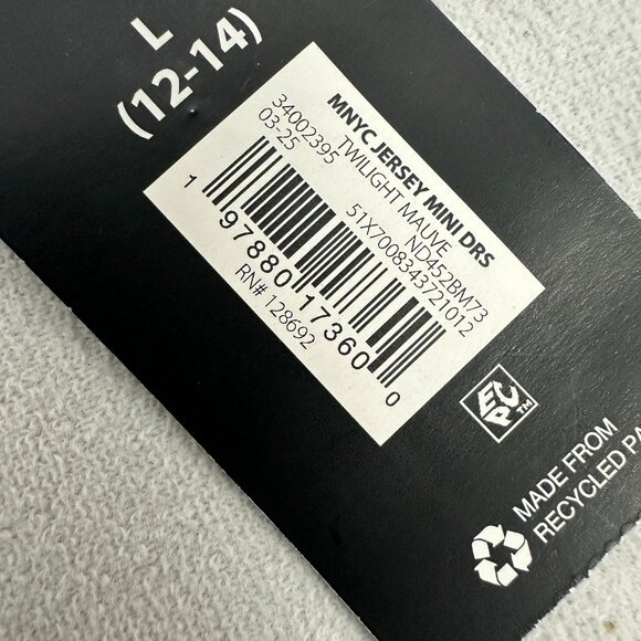 Madden NYC Twilight Mauve Jersey Mini Dress Open Back Design Sleeveless Size L - Picture 5 of 6